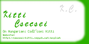 kitti csecsei business card